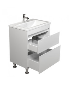 Тумба напольная Мойдодыр Prime 60 с раковиной Como ДСП/МДФ белый глянец 00-0006345