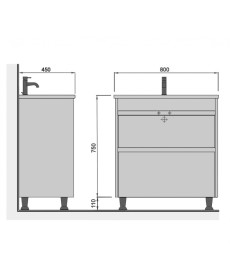 Тумба підлогова Мийдодір Prime 80 з раковиною Cosmo ДСП/МДФ білий глянець 00-0008149