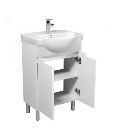 Тумба напольная Мойдодыр Tetris White 55 с раковиной Freja ДСП/МДФ белый глянец 00-0008037