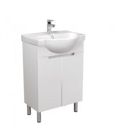 Тумба напольная Мойдодыр Tetris White 55 с раковиной Freja ДСП/МДФ белый глянец 00-0008037