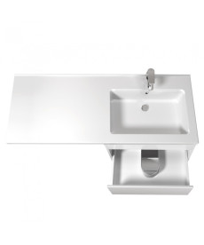 Тумба підлогова Мийдодір Wing 60-W з раковиною Rodeo R ДСП/МДФ білий глянець 00-0008280