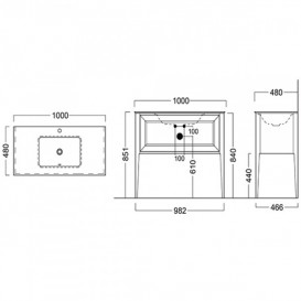 Тумба для підлоги під раковину Kerama Marazzi Plaza Classic 100 см масив дерева білий PL.C.100.1\WHT