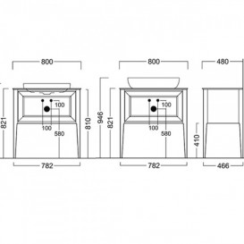Тумба напольная под раковину Kerama Marazzi Plaza Classic 80 см массив дерева капучино PL.C.80.1+1\CAP