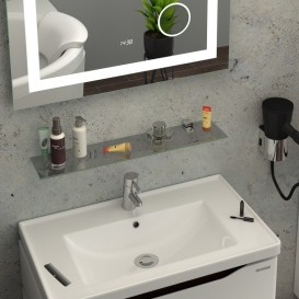 Тумба напольная Sanwerk Alessa 80х44 см с раковиной Канте белый/венге MV0000602