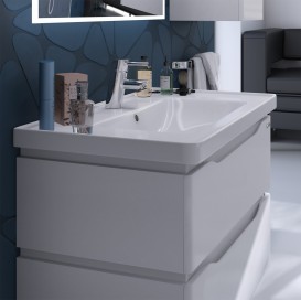 Тумба підвісна Sanwerk Alessa Air 70х44 см з раковиною Канті білий MV0000638