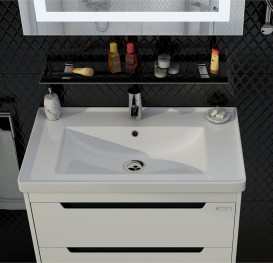 Тумба подвесная Sanwerk Greta Air 70х44 см с раковиной Канте белый MV0000625