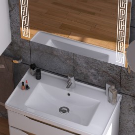 Тумба напольная Sanwerk Liga 70х44 см с раковиной Канте белый/мессина MV0000642