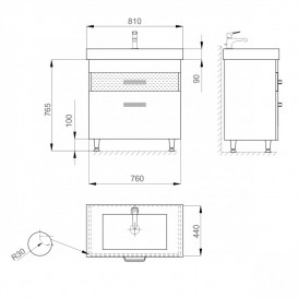 Тумба напольная Sanwerk Sierra 80х44 см с раковиной Принц белый MV0000450