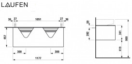 Тумба під 2 раковини Laufen Sonar 120 см МДФ/ДСП білий матовий H4054540341701