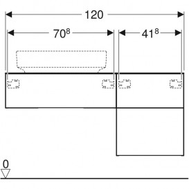 Тумба под накладную раковину Geberit VariForm 120х51 см ДСП дуб 501.187.00.1