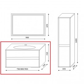 Тумба под настольную раковину Marsan Armel 900 акриловый камень белый матовый Armel900-1