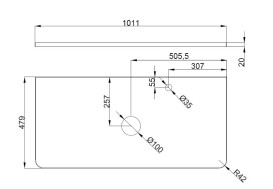 Тумба під раковину Аквародос Акцент 100 см із стільницею ДСП/МДФ білий АР000040133