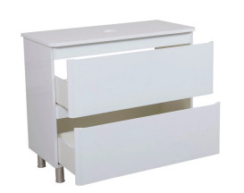Тумба под раковину Аквародос Акцент 80 см со столешницей ДСП/МДФ белый АР000040136