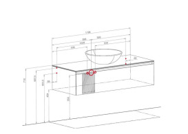Тумба под раковину Аквародос Манхэттен 120 см со столешницей Namibia Black МДФ антрацит матовый АР000094860