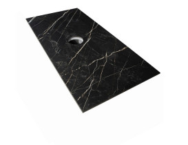 Тумба под раковину Аквародос Манхэттен 120 см со столешницей Namibia Black МДФ белый матовый АР000110607