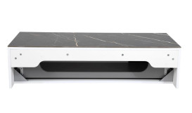 Тумба под раковину Аквародос Манхэттен 120 см со столешницей Namibia Black МДФ белый матовый АР000110607