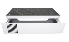 Тумба под раковину Аквародос Манхэттен 120 см со столешницей Namibia Black МДФ белый матовый АР000110607