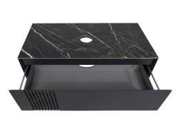 Тумба под раковину Аквародос Манхэттен 100 см со столешницей Namibia Black МДФ антрацит матовый АР000089857