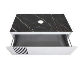 Тумба под раковину Аквародос Манхэттен 100 см со столешницей Namibia Black МДФ белый матовый АР000089858