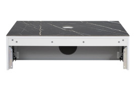 Тумба под раковину Аквародос Манхэттен 100 см со столешницей Namibia Black МДФ белый матовый АР000089858