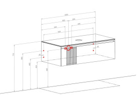 Тумба под раковину Аквародос Манхэттен 100 см со столешницей Namibia Black МДФ белый матовый АР000089858
