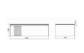 Тумба под раковину Аквародос Манхэттен 100 см со столешницей Namibia Black МДФ белый матовый АР000089858
