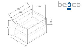 Тумба под раковину Besco Dexa 60х50 см МДФ белый/черная ручка SUD-654-BC