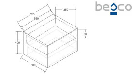 Тумба под раковину Besco Dexa 60х50 см МДФ черный/черная ручка SUD-654-CC