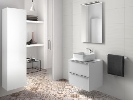 Тумба під раковину-чашу підвісна Roca Inspira 60х49.8 см з двома ящиками МДФ білий глянець A851079806