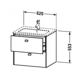 Тумба под раковину Duravit Brioso подвесная 62х47,9 см белый матовый BR410101818