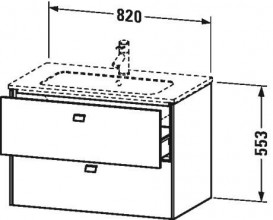 Тумба под раковину Duravit Brioso подвесная 82х47,9 см белый матовый BR410201818