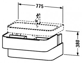 Тумба під раковину Duravit Happy D.2 підвісна 77,5х48 см ДСП білий глянцевий H2636502222