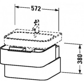 Тумба под раковину Duravit Happy D.2 подвесная 57,5х48 см ДСП белый глянцевый H2636302222