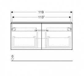 Тумба под раковину Geberit Acanto 119х47,6 см ДСП/стекло лава 502.355.JK.2