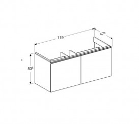 Тумба под раковину Geberit Acanto 119х47,6 см ДСП/стекло лава 502.355.JK.2