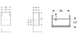 Тумба під раковину Geberit Acanto 39,2x24,6 см ДСП білий глянсовий 503.001.01.2