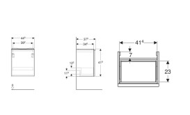 Тумба под раковину Geberit Acanto 44,6x37,9 см ДСП лава матовая 503.002.JK.1