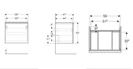 Тумба под раковину Geberit Acanto 59,2x47,5 см ДСП дуб 503.003.JH.1
