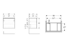 Тумба под раковину Geberit Acanto 59,2x41,5 см ДСП орех гикори 503.008.JR.1