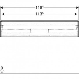 Тумба под раковину Geberit iCon 118,4x24,7x47,6 см ДСП белый глянцевый ручка белый матовый 502.313.01.1