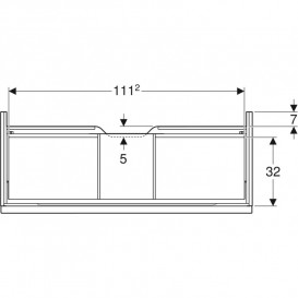 Тумба под раковину Geberit iCon 118,4x24,7x47,6 см ДСП дуб/ручка лава матовый 502.313.JH.1