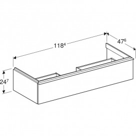 Тумба под раковину Geberit iCon 118,4x24,7x47,6 см ДСП песочно-серый глянцевый/ручка песочно-серый матовый 502.313.JL.1