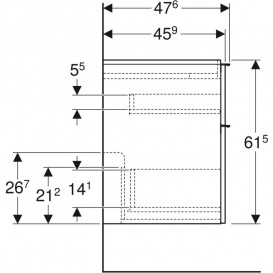 Тумба під раковину Geberit iCon 118,4 x61, 5x47, 6 см ДСП білий глянсовий ручка білий матовий 502.309.01.1