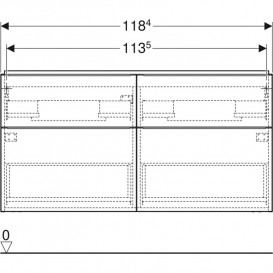 Тумба під раковину Geberit iCon 118,4x61,5x47,6 см ДСП білий глянцевий ручка хром глянцевий 502.309.01.2