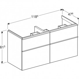 Тумба под раковину Geberit iCon 118,4x61,5x47,6 см ДСП белый матовый ручка белый матовый 502.309.01.3