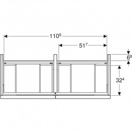 Тумба под раковину Geberit iCon 118,4x61,5x47,6 см ДСП дуб/ручка лава матовый 502.309.JH.1