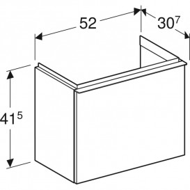 Тумба под раковину Geberit iCon 52x41,5x30,7 см ДСП белый глянцевый ручка хром глянцевый 502.302.01.2