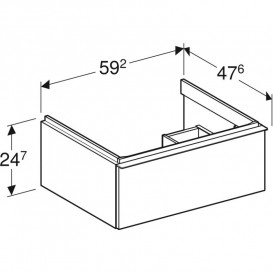 Тумба під раковину Geberit iCon 59,2x24,7x47,6 см ДСП дуб/ручка лава матовий 502.310.JH.1
