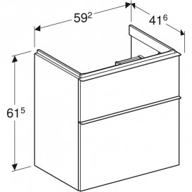 Тумба під раковину Geberit iCon 59,2x61,5x41,6 см ДСП лава матовий 502.307.JK.1
