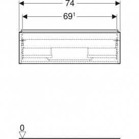 Тумба под раковину Geberit iCon 74x24,7x47,6 см ДСП белый глянцевый ручка хром глянцевый 502.311.01.2